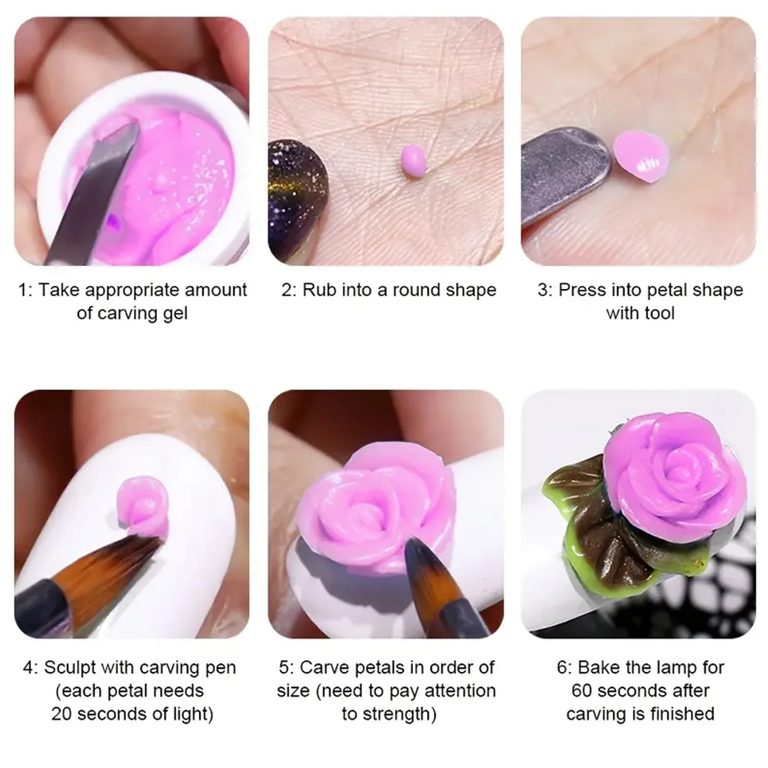 Nail Art Accessories Carving Gel Supplies 3D 4D Model Carved MudPlasticine UV Gel DIY Nails Painting Removable 3D Embossment Gel