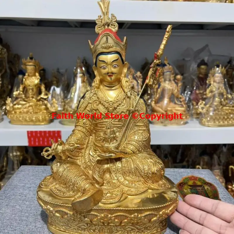 2025 offer large gilding Tibet Buddhism temple Padmasambhava master Guru Rinpoche Buddha statue HOME protection worship