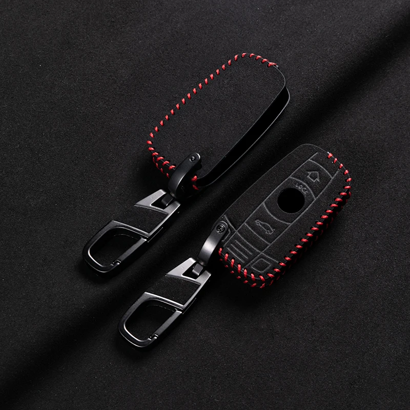 Leather Car Key Case Cover Fob For BMW E60 E61 E70 E81 E87 E90 E91 E92 X1 X5 X3 1 3 5 6 Series Z4 Protector Shell Accessories