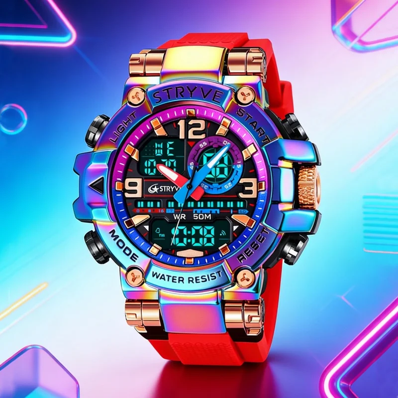 SMAEL 2026 New Sports Alloy Large Dial Quartz Watch Night Light Multifunctional Student Electronic Watch