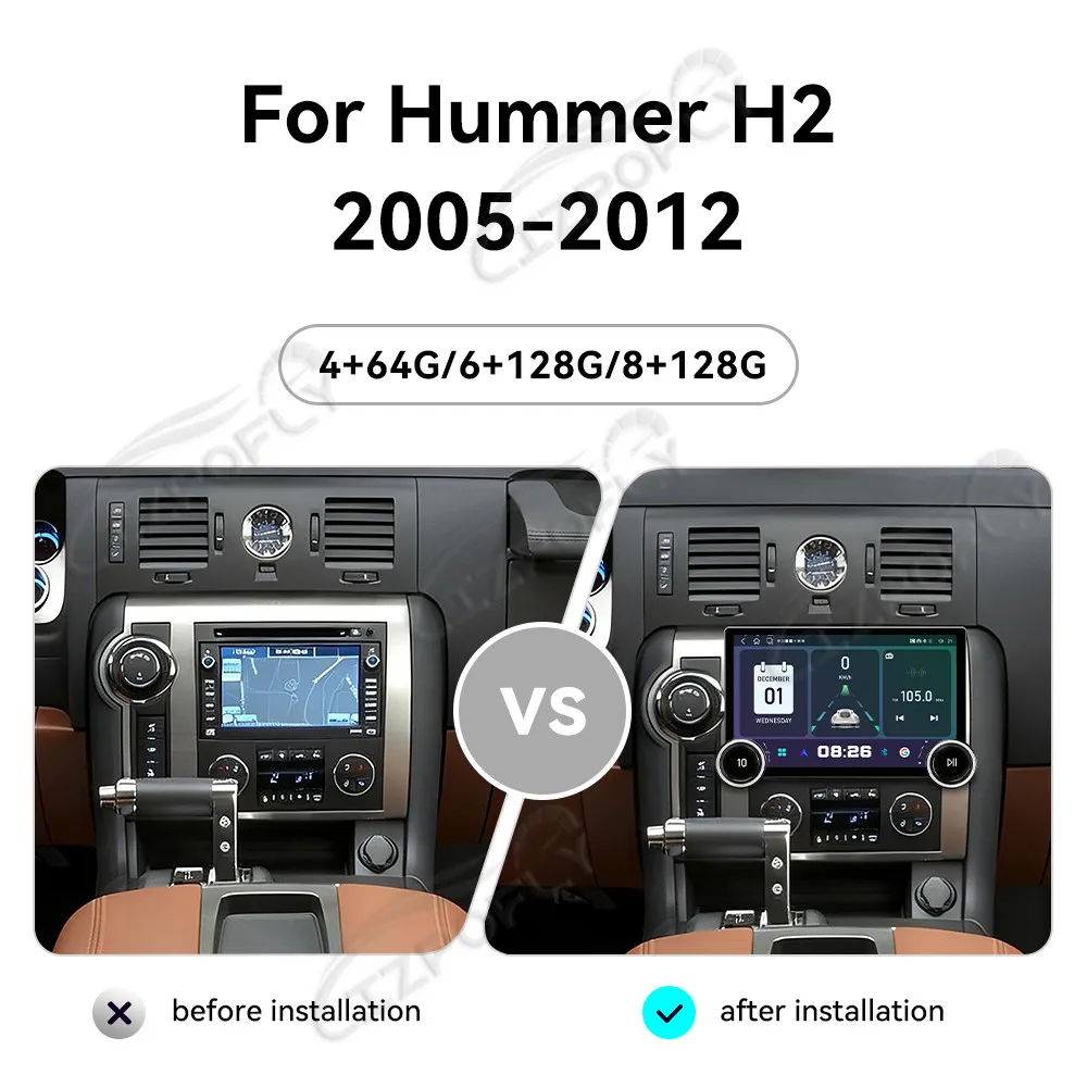 Radio para Auto Lizpofly Actualizada de 11.5 Pulgadas para Hummer H2 2005-2012 con Carplay y Android Auto Inalámbricos, Pantalla Táctil y Navegación GPS