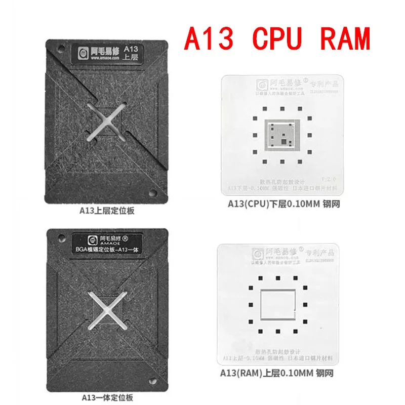 Amaoe magnetische Plattform Reballing Kit mit BGA-Schablone für iPhone 6-14 Serie CPU RAM A16 A15 A14 A13 A12 A8 A9 A10 A11