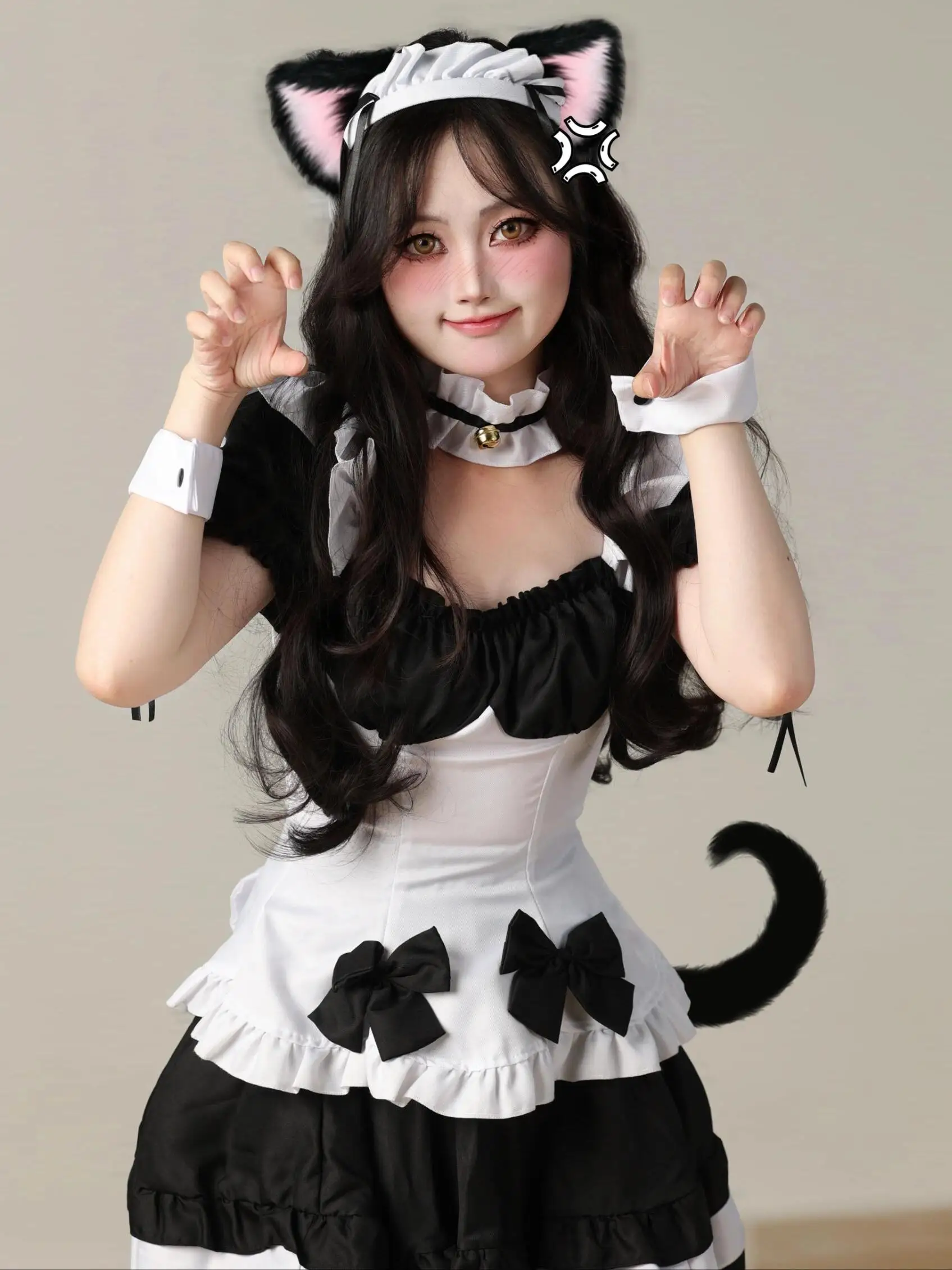 

Halloween Princess Uniform Set Black White Lolita Maid Costume Super Cute School Uniform Long Sleeve Short Skirt Straight Pants
