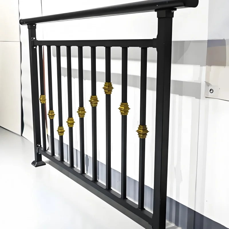 Customization Galvanized Steel Pipe Balcony Railings with Wrought Iron Balcony Handrail for Outdoor Anti-Rust