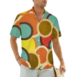 Retro Mod Pop Beach Shirt Men Disco 70s 60s Classic Casual Shirts Hawaiian Short-Sleeved Harajuku Custom Plus Size Blouses Gift