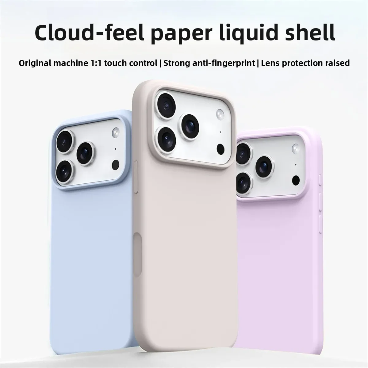 Modische Handyhülle aus Flüssigsilikon in Uni-Farbe für iPhone 18 Pro Max 17 16 15 Pro 14 13 Plus, weiche stoßfeste Rückseitenhülle.