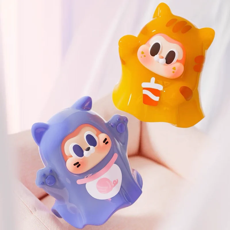 ของแท้ Sllo Oh พฤษภาคมแมวใช้ Ghost Meow Series น่ารักกล่องตาบอดเครื่องประดับ Flocking หญิง Hand-Made ของขวัญของเล่นตุ๊กตาชุด