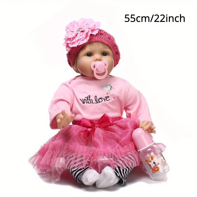 BZDOLL realistico 55cm Reborn Girl Baby Doll 22 pollici vivo morbido Silicone neonato Bebe adorabile giocattolo della buonanotte regalo di natale per i bambini