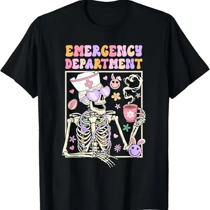 Easter Er Nurse Emergency Department Room Skeleton T Shirt