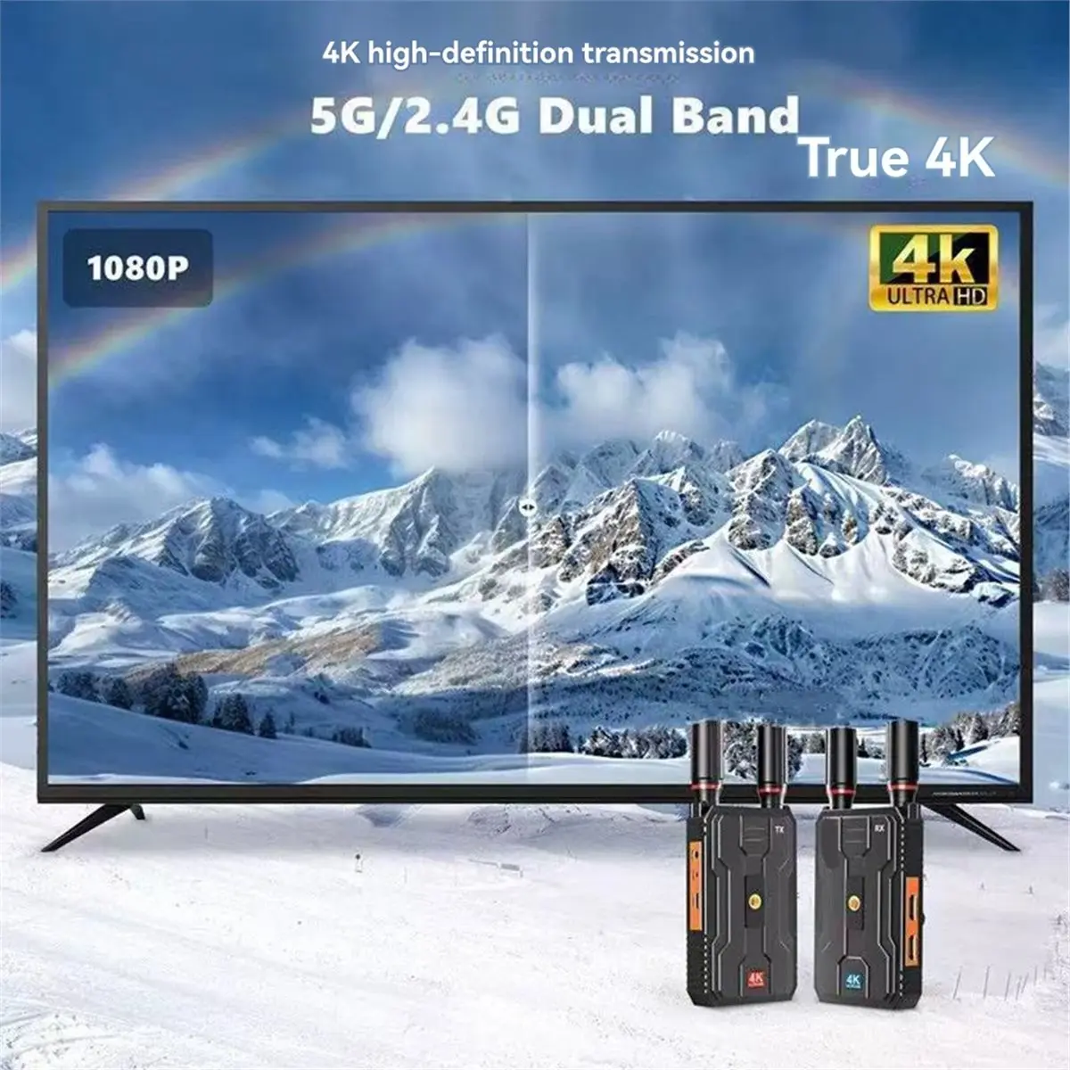 SWXF 400M 5G 4K Pro Wireless -Compatible Extender Dual HD Video Transmitter Receiver for Audio Camera PC to TV Monitor