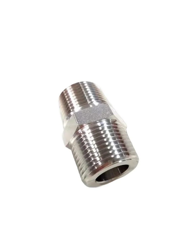 1/4in x 1/8in Stainless Steel 316 Hex Reducing Double Male Thread Pipe Fitting BSPT/NPT/BSP Double Male Threaded Hex Nipple