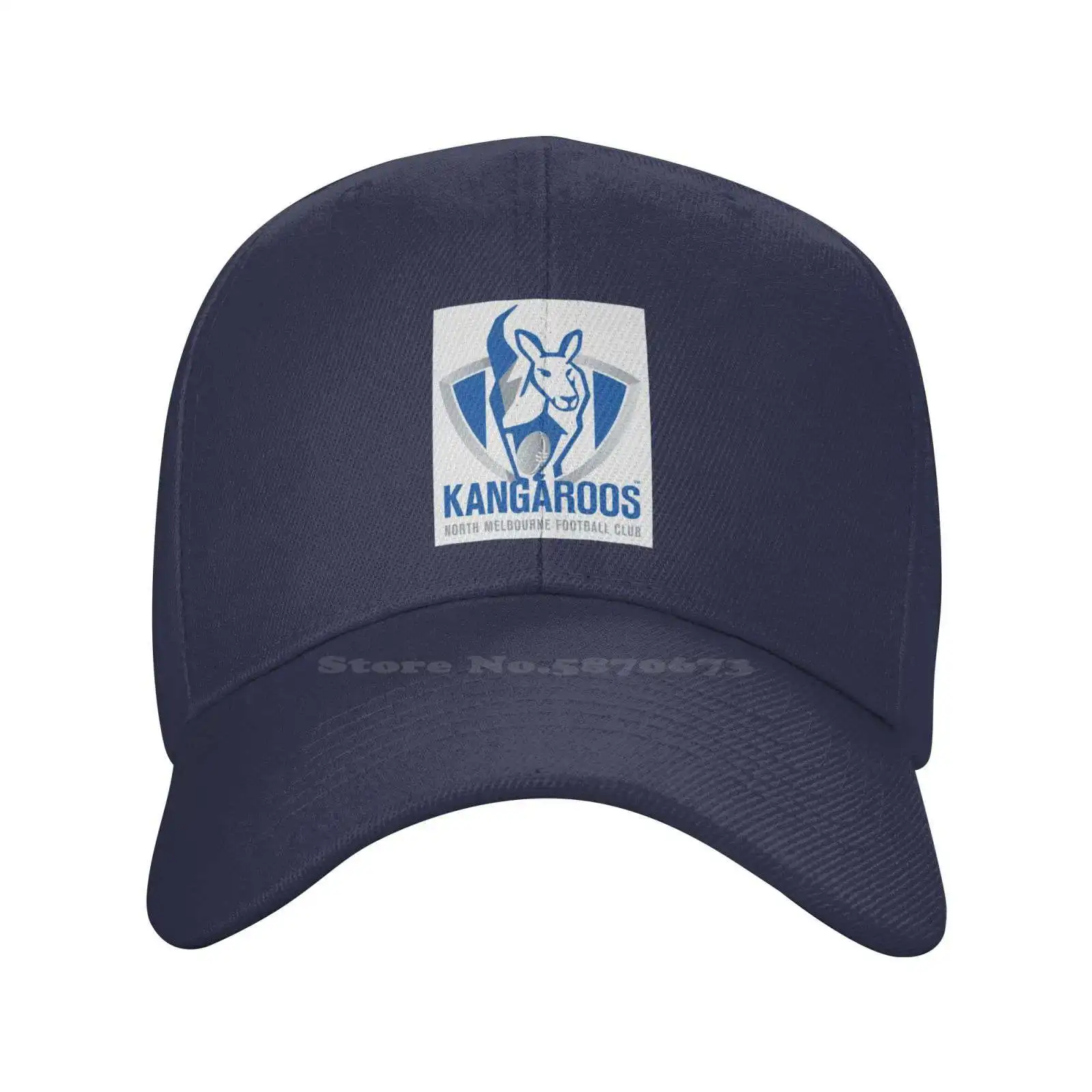 North Melbourne Kangaroos FC Logo Print Graphic Casual Denim cap Knitted hat Baseball cap