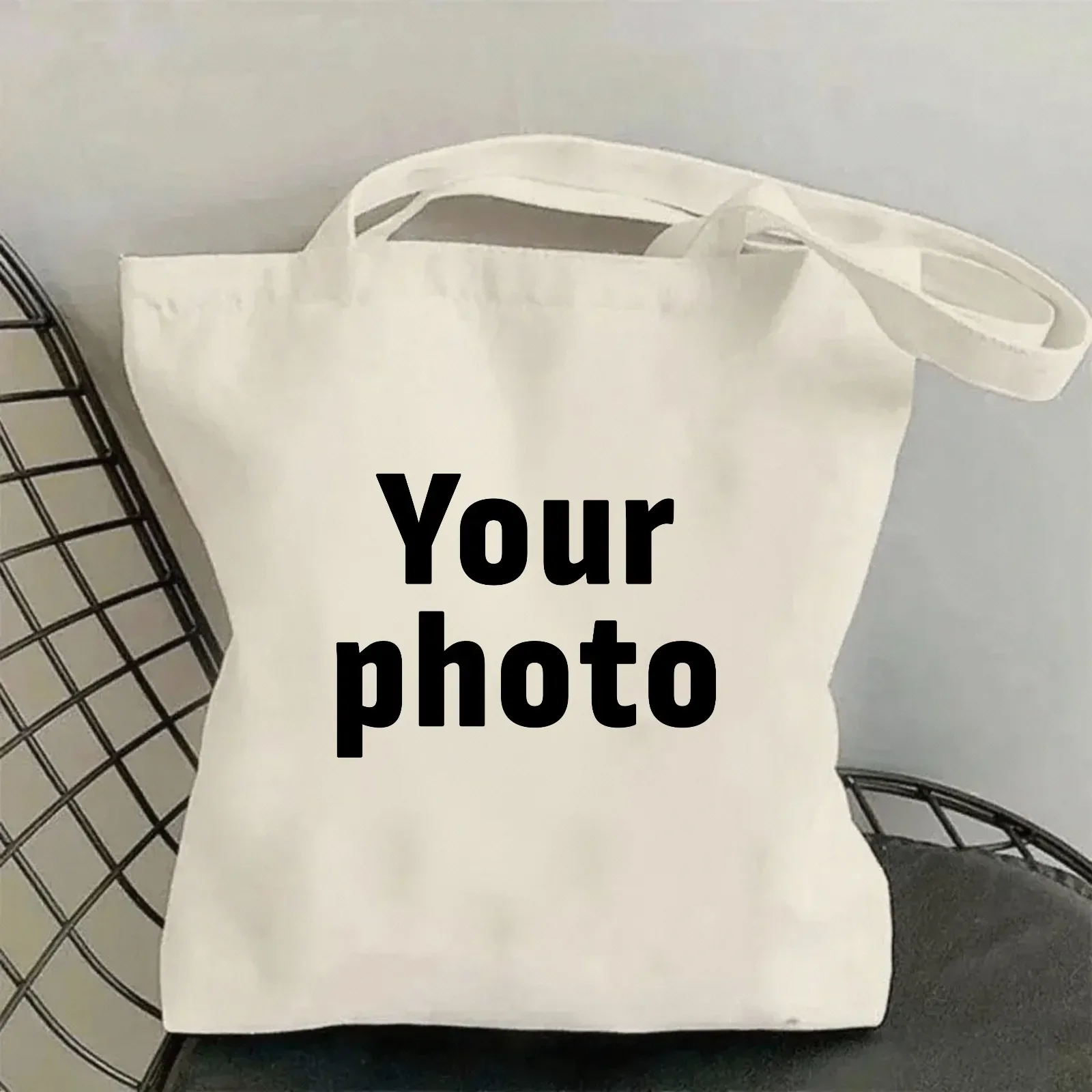 Customized Canvas Bags Shopper Shoulder Bag Big Women Designer Handbags Shopping Tote Casual Woman Grocery Customizable Fabric
