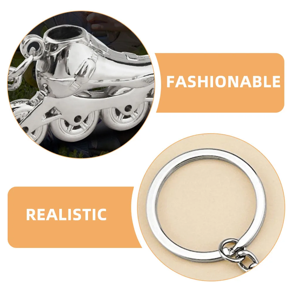 4 個のローラースケートキーホルダー 3D 頑丈な亜鉛合金キーホルダーペンダントキー財布チェーンバッグ装飾トレンディ