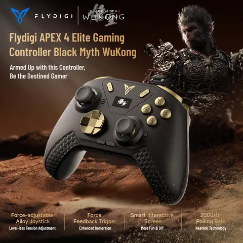Contrôleur de jeu Flydigi APEX 4 mythe noir WuKong Force retour déclencheur manette de jeu sans fil pour téléphone portable PC TV jeux commutateur