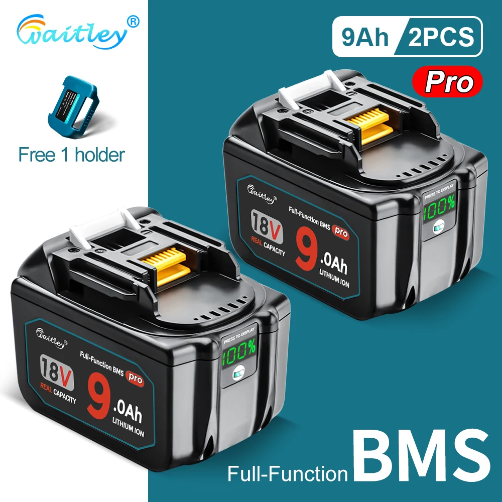 Waitley Battery Pro voor Makita 18V elektrisch gereedschap Oplaadbare batterijen met Samsung-cellen / vervangende BL1860 gereedschapsaccessoires