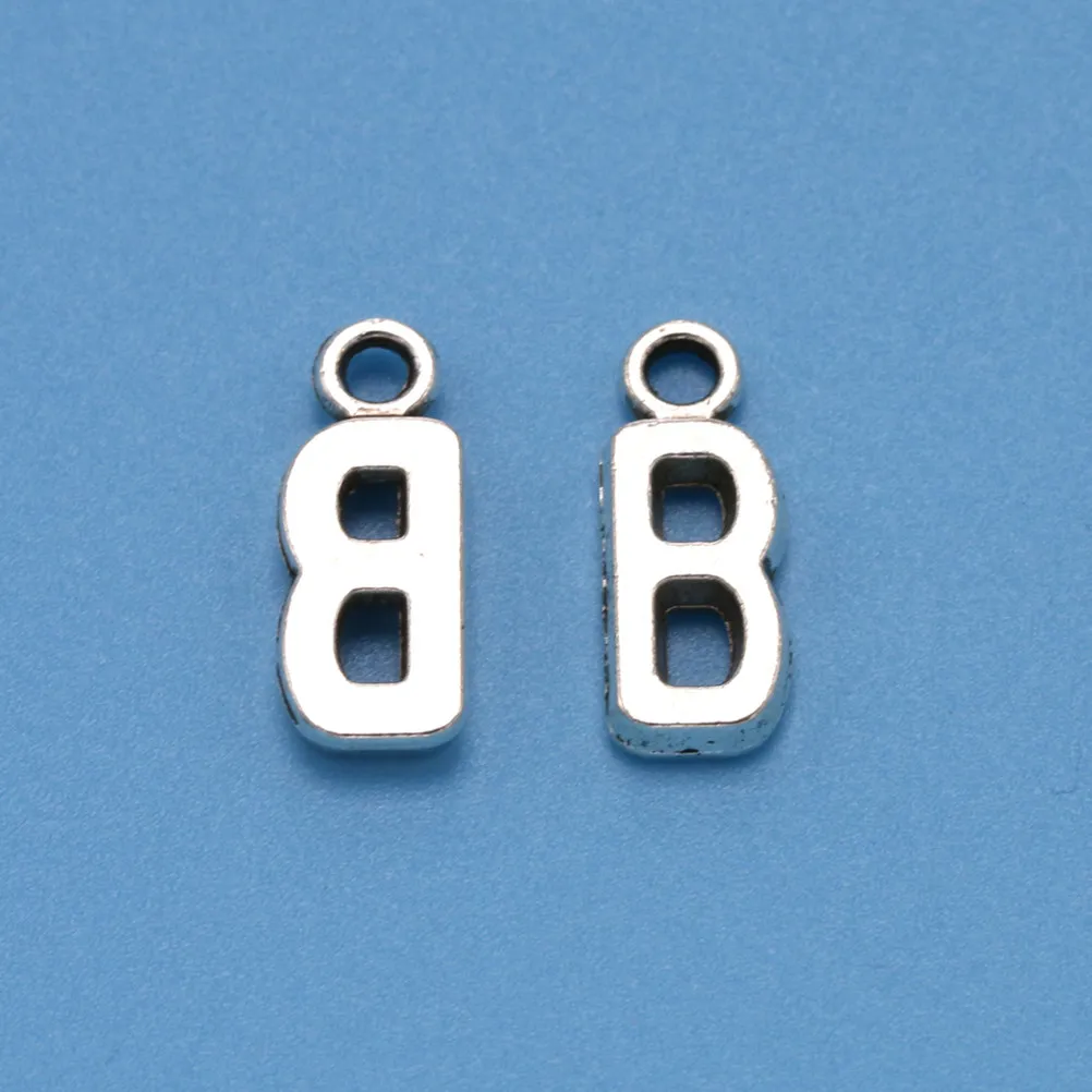 

50Pcs Creative Alloy English Letter Pendants Stylish DIY Charms for Necklace Bracelet Anklet Keychain Sweater Chain Cellphone