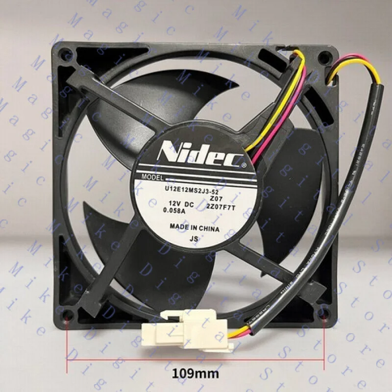 

UU 1PCS FOR Refrigerator Fan 12VDC 0.058A 3Pin U12E12MS2J3-52 Z07