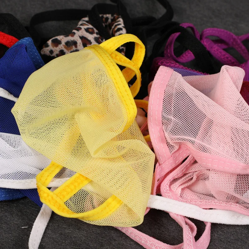 Men's Sexy Thongs And G Strings Mesh Hollow Panties Ultra-Thin Transparent Seamless Briefs Cueca Tanga Low Waist Jock Strap
