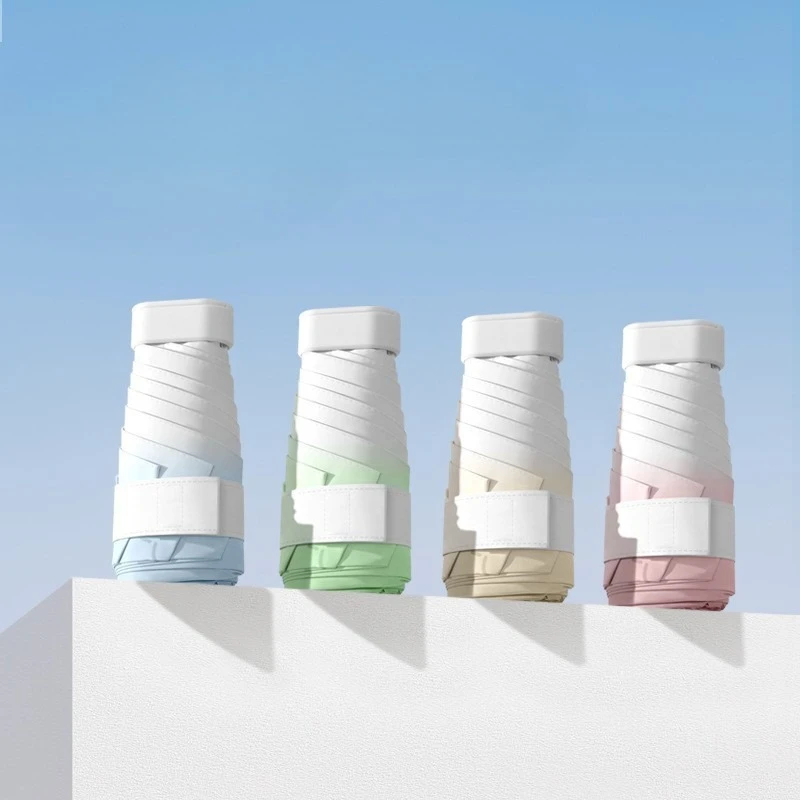 

Ультралегкий мини-зонт от солнца с шестью сложениями, черный, с резиновым покрытием, ручное управление, компактный и портативный, для дома