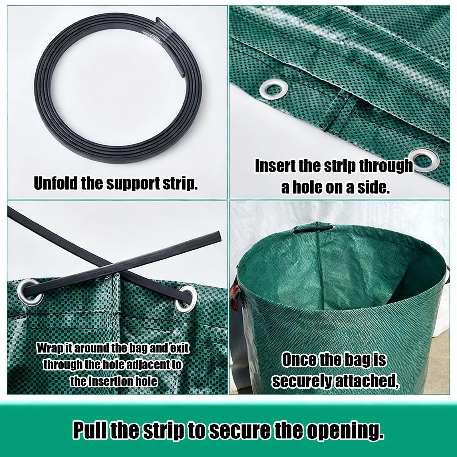 

Садовая сумка для листьев, осенний водонепроницаемый органайзер 272 л, многоразовая садовая сумка для лужайки и листьев для гаража, пляжа, двора, парка