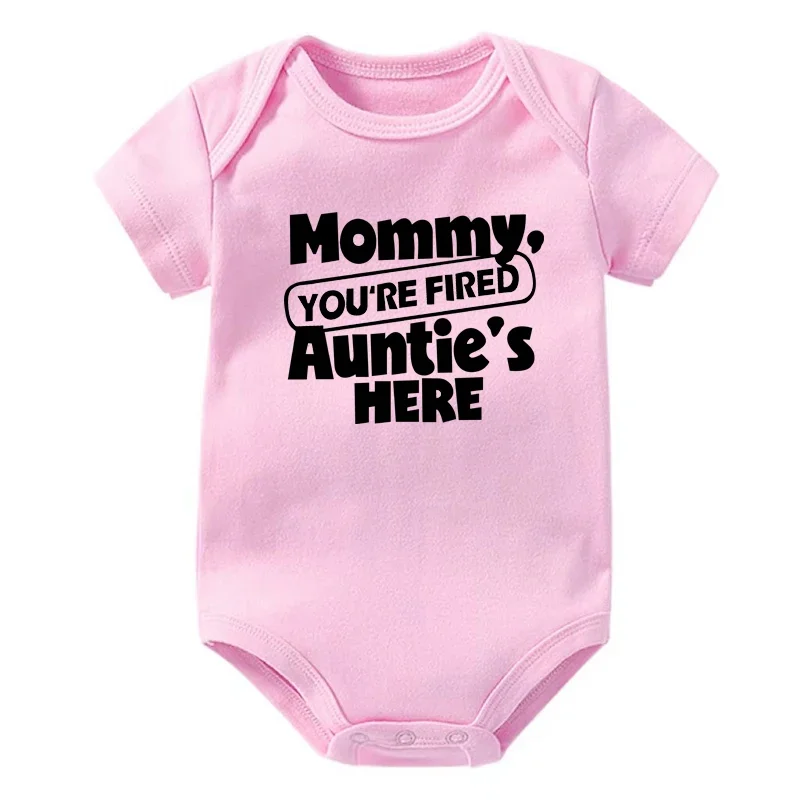 بدلة أطفال مطبوعة من Mommy You Are Fire Auntie هنا، بدلة قفز لحديثي الولادة، ملابس للأطفال الرضع بأكمام قصيرة، ملابس للجنسين #5