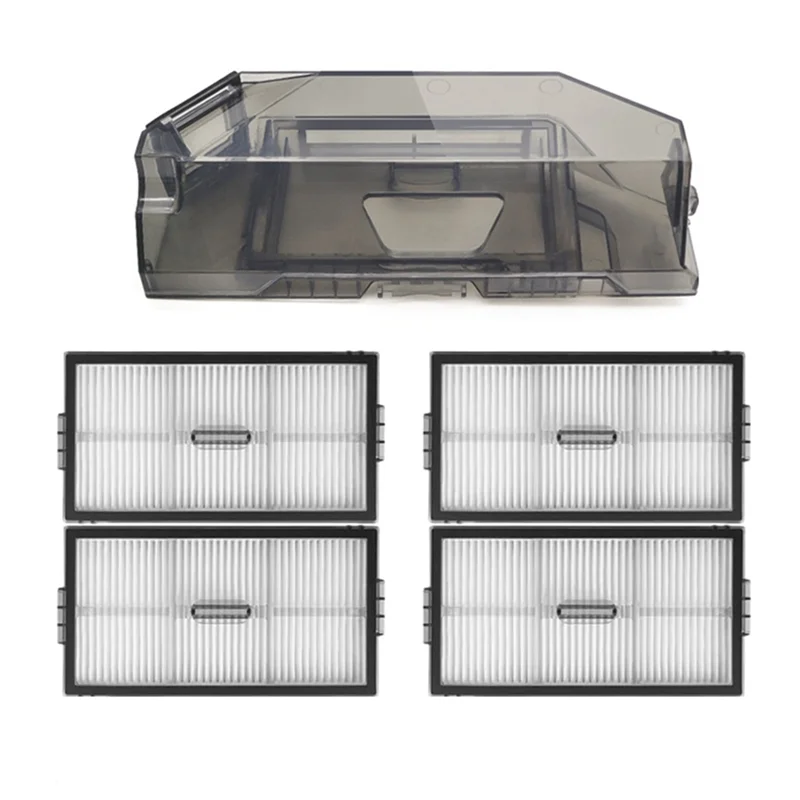 ABRG-caja de polvo con 4 filtros para Roborock Saros 10R / G20S Ultra aspiradora cubo de basura de repuesto eficiencia de limpieza mejorada