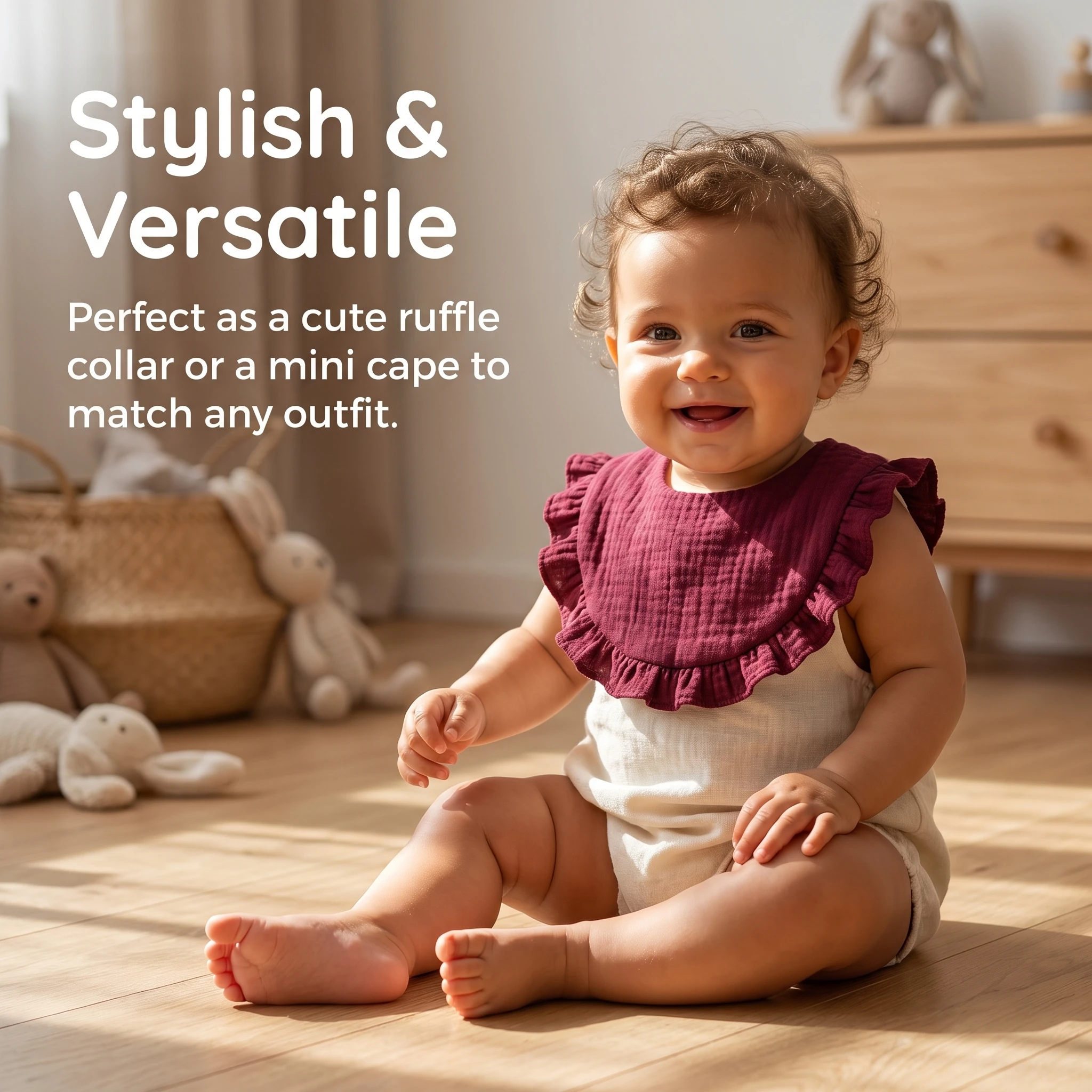 6pcs European and American style new ruffle baby bibs, children's lace gauze bibs and bibs, cute newborn supplies