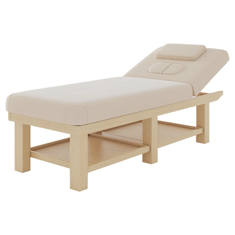 

Solid wood beauty bed, high-grade multi-functional moxibustion treatment bed with holes for beauty salons, body massage bed