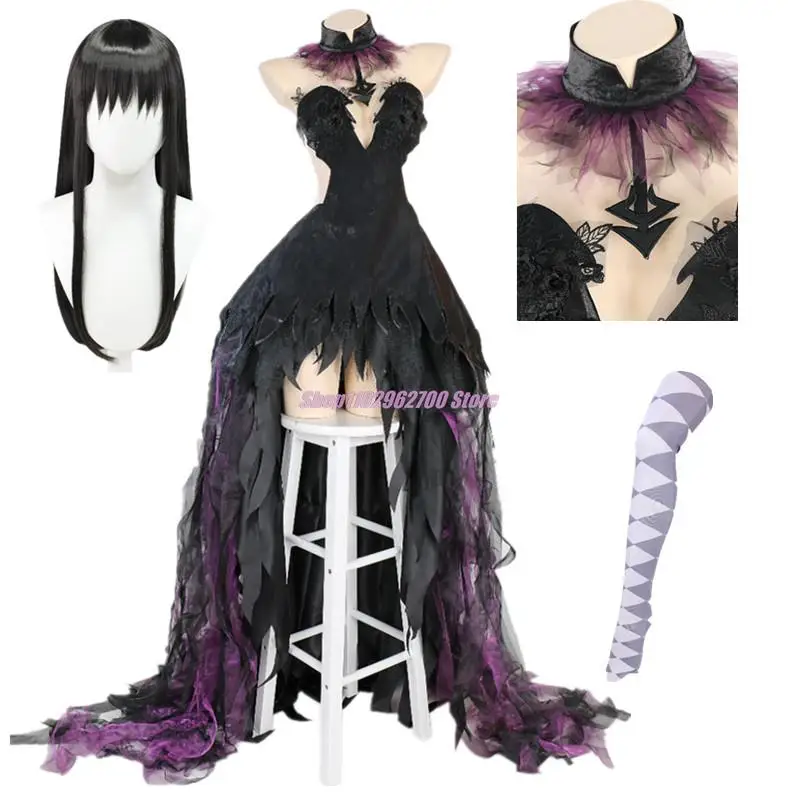 

Черное платье Puella Magi Madoka Magica Akemi Homura в стиле "Лолита", униформа для косплея, костюм для Хэллоуина, карнавала, женщины, новая модель 2023