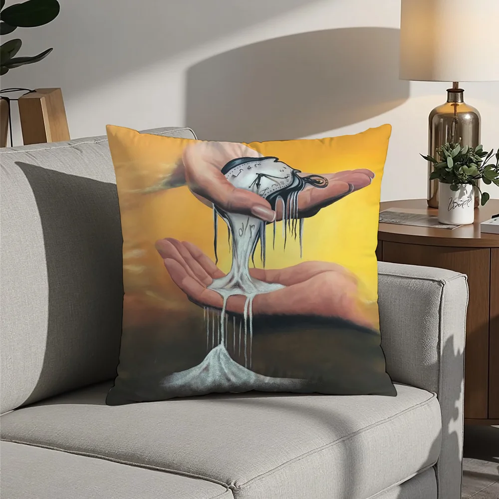 

Surrealism Paintings By Salvador Dali Pillow Case Plush Fabric Soft Pillowcase Double Sided Print Cushion Cover Household Gifts