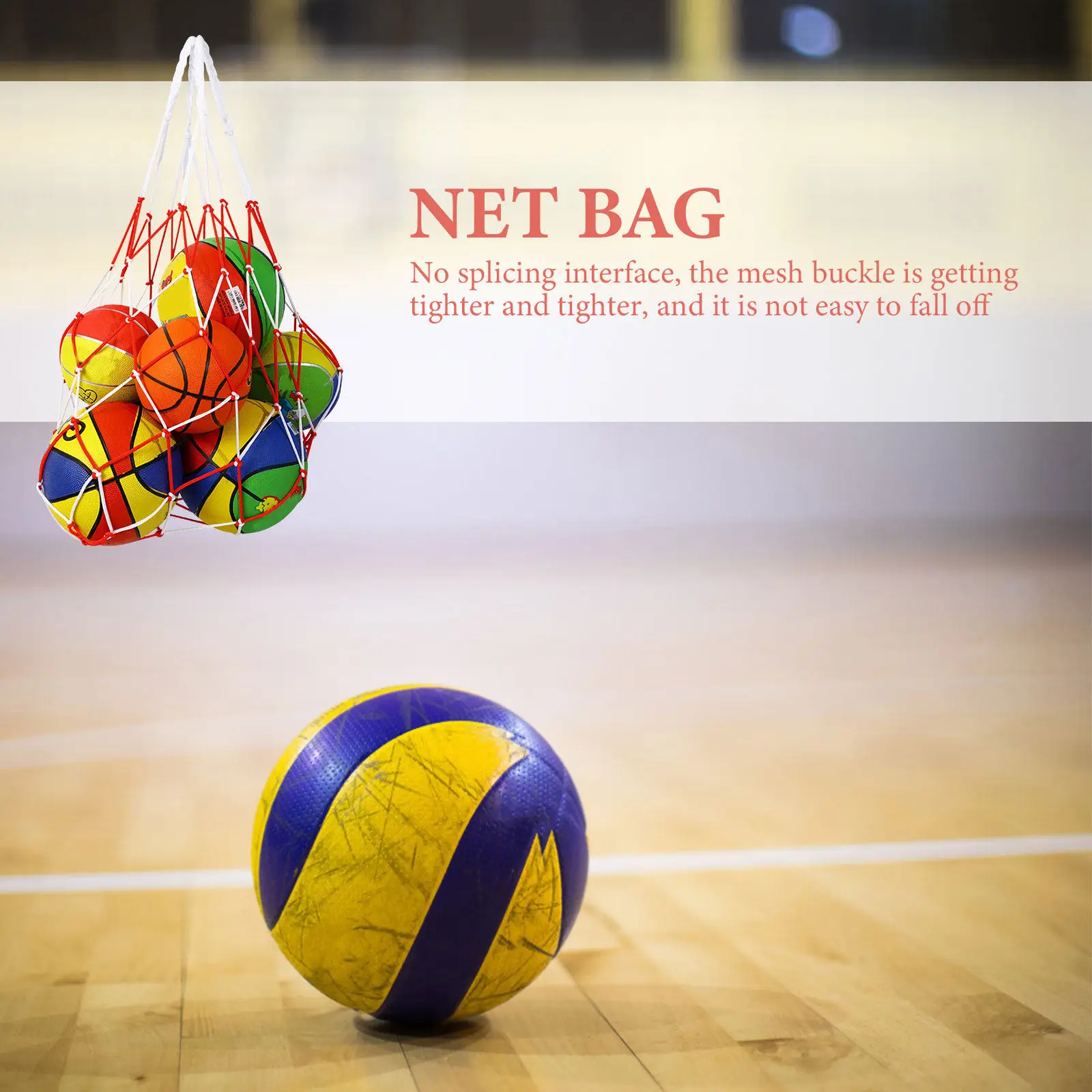 

Сумка-сетка для баскетбольных мячей большой вместимости, переносная сумка для спортивных мячей для тренировок в спортзале и на стадионе, портативный органайзер для хранения мячей
