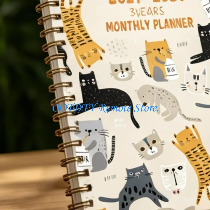 Monthly Schedule Book Size 2027-2029, 3 Year Wirebound Planner Notebook with Paper Pages for Students, Office Routines and Home
