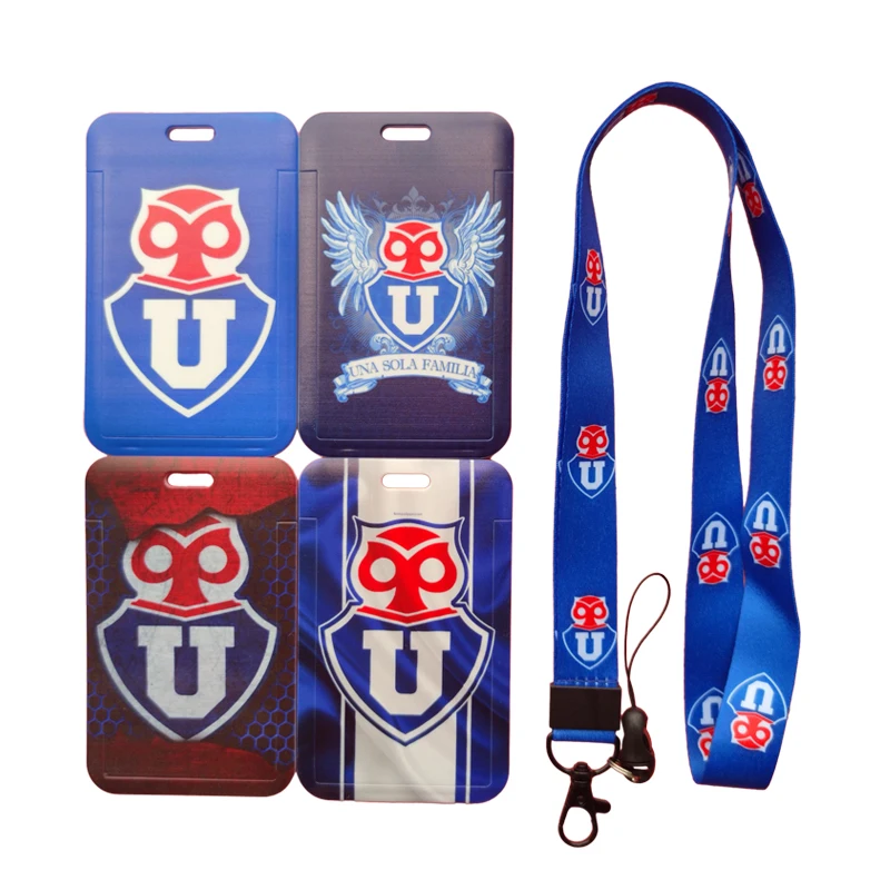 Chile Football Team Card Holder Neck Strap Keychain Bus Card Case Lanyard Men Visit Door Identity Badge Holders Students Gift