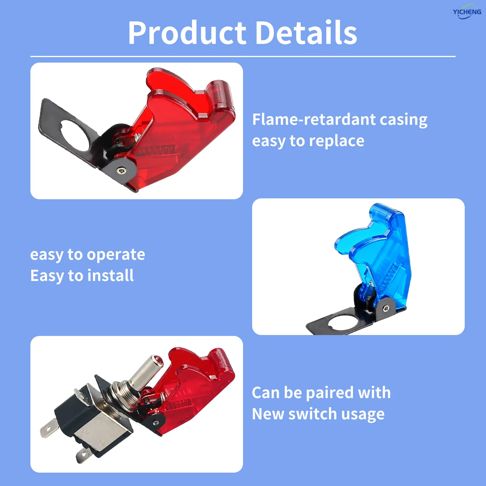Picture 7: 10Pcs Safety Flip Covers for Toggle Bat-Handle Switch 12mm/0.47inch Mounting Hole