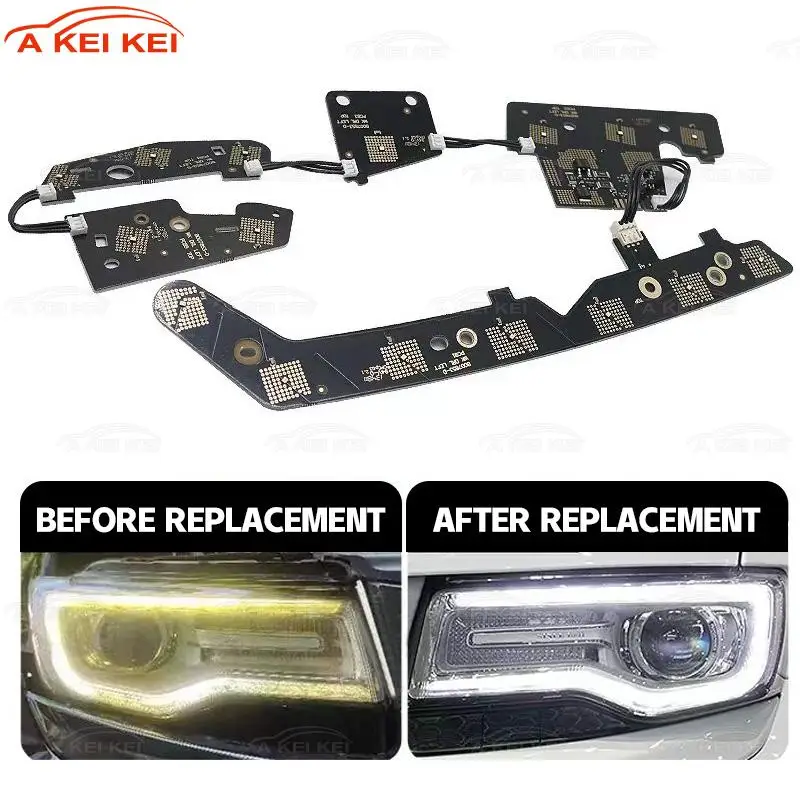 White Light DRL Module For Jeep Grand Cherokee 2014-2024 Car DRL Headlight Light Guide Strip Circuit Board Light Source Board