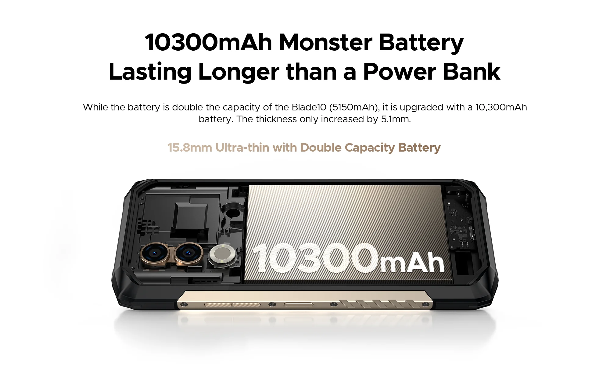 DOOGEE Blade20 Turbo 5G Rugged Smartphone Android 15 Gemini Al 6.6'' HD+ 8GB 256GB AI Dual Camera 10300mAh Battery Mobile Phone