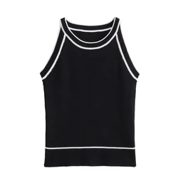 Tops für Frauen 2024 schwarz sexy ärmellose Stricks toff Damen weste Tank Top weibliche jugendliche Damen bekleidung