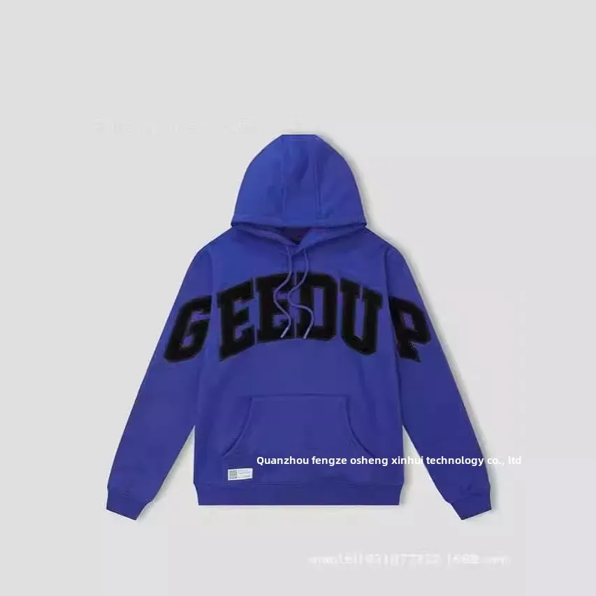 Geedup Black And Blue Sweatshirt High Street Pullover Hooded Jacket High Quality Crossbody From China Casual Scene