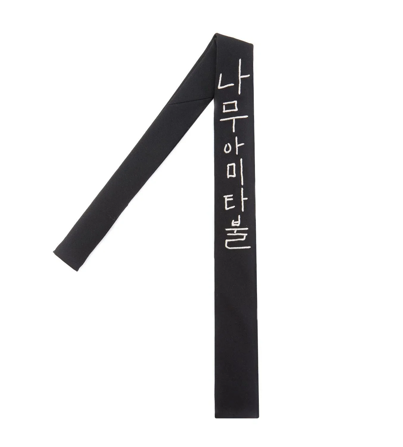 

YOJI OOAK оригинальный дизайн, шелковая завязка, корейский шелковый галстук с вышивкой, черный универсальный галстук в подиумном стиле для мужчин и женщин