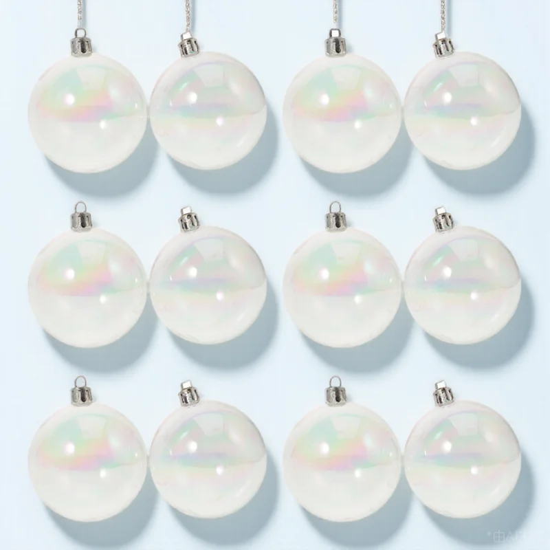 

12 Pcs Pearl Bubble Ball Exquisitely Designed Christmas Balls Ornaments Decoration Baubles Plastic
