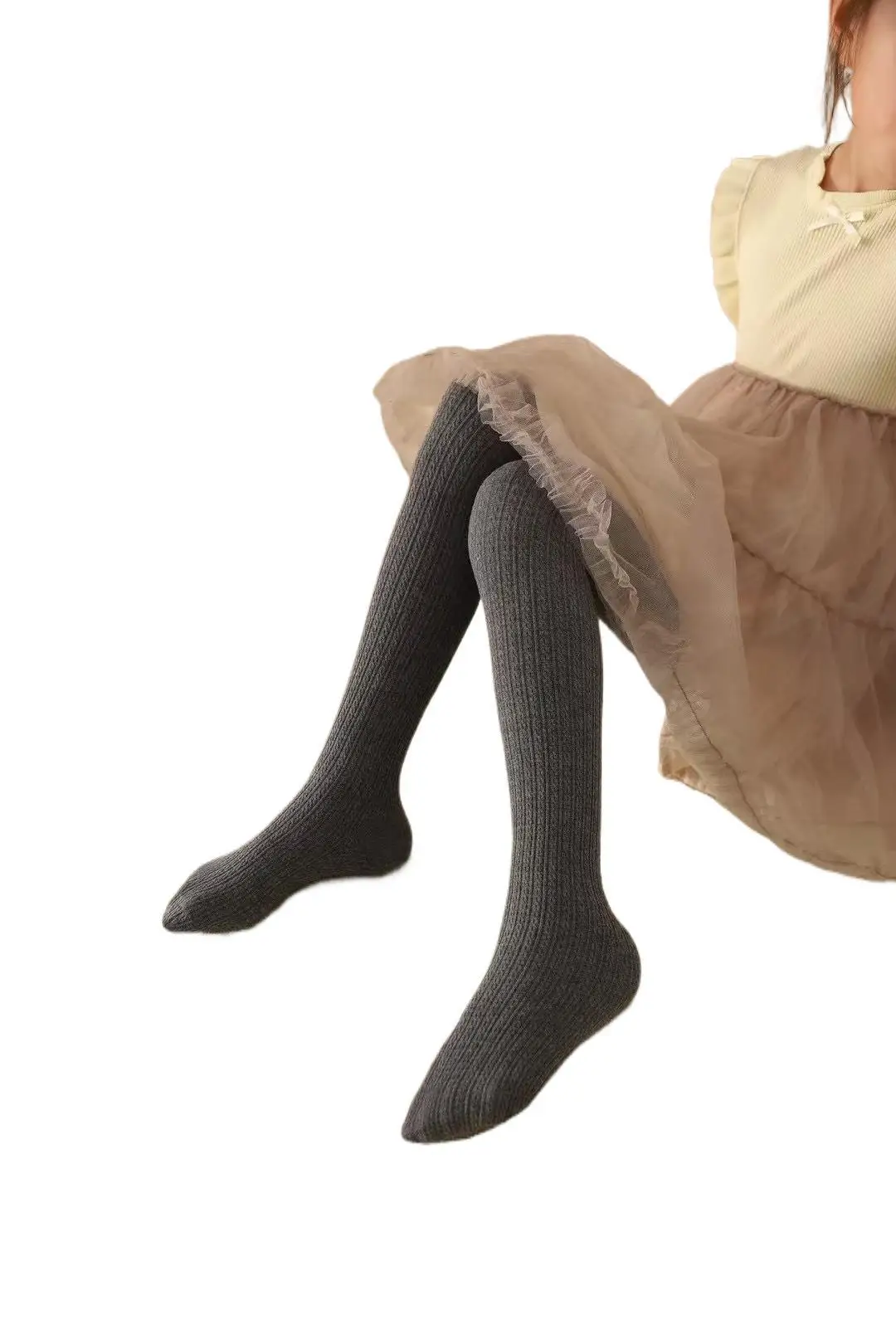 2025, Frühlings-Kinderstrumpfhose für Mädchen, 3D-Schritt, hochelastisch, rutschfest, Knöchelschutz, flache Tanzsocken, Baby-Leggings