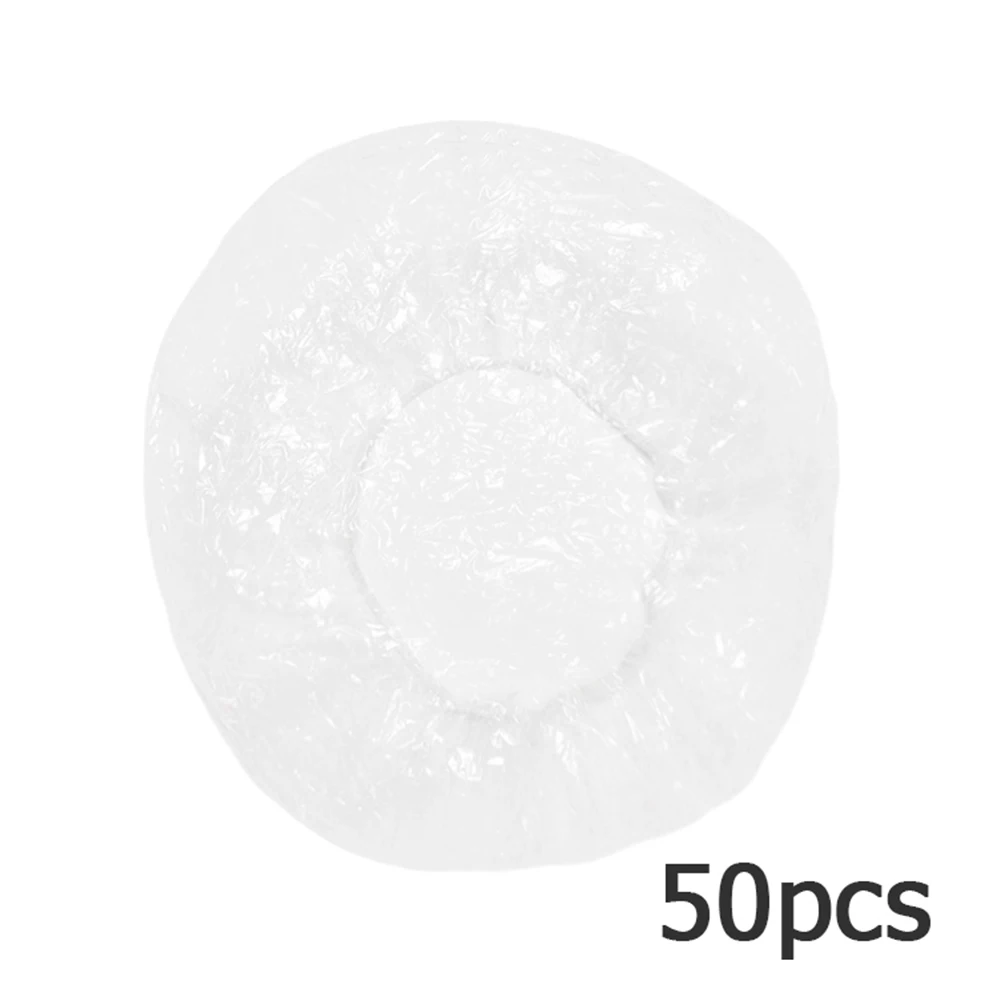 50 قطعة قبعة استحمام مرنة للاستعمال مرة واحدة لصالونات الشعر مقاومة للماء قبعة استحمام للفنادق #3