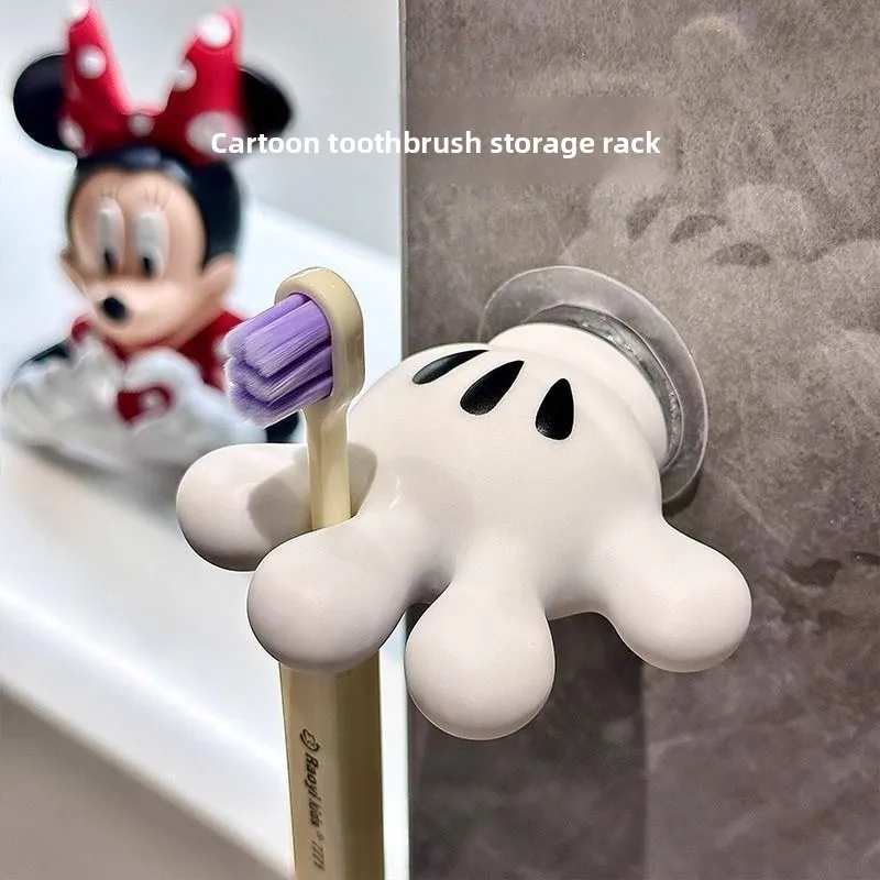 Porte-brosse à dents en plastique Mickey Palm, support de salle de bain, ventouse pour serviettes, crochet sans marquage, enrouleur domestique