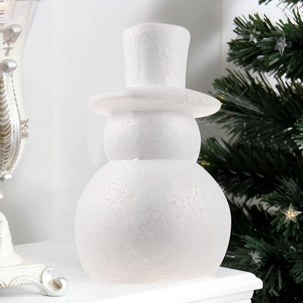 

1Pcs Christmas Snowman Decoration Unfinished DIY Craft White Height 25cm for Home Party Kids Gift Unfinished Snowman