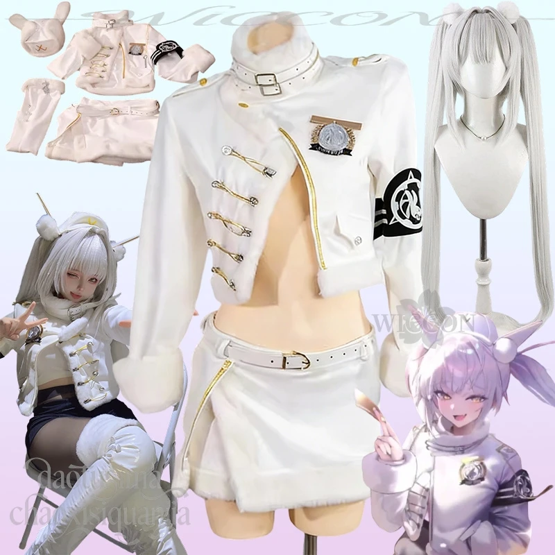 

Костюм для косплея Fortune Express Blanc: Новая расцветка Wuthering Waves, меховая шуба, бикини, мини-юбка, милый аниме-костюм для игр