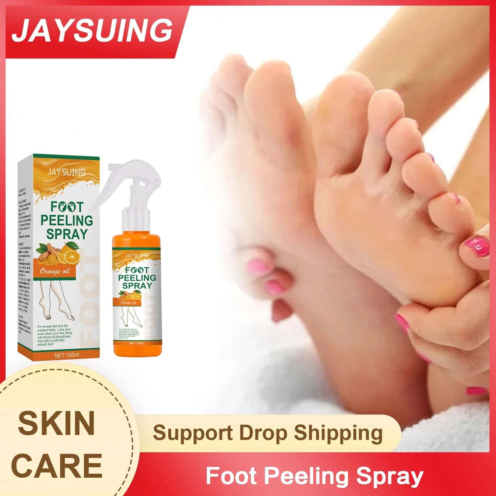 

Foot Peeling Spray Anti Drying Cracking Heal Elbow Feet Calluses Dead Skin Remover Nourishing Cleansing Foot Exfoliating Liquid