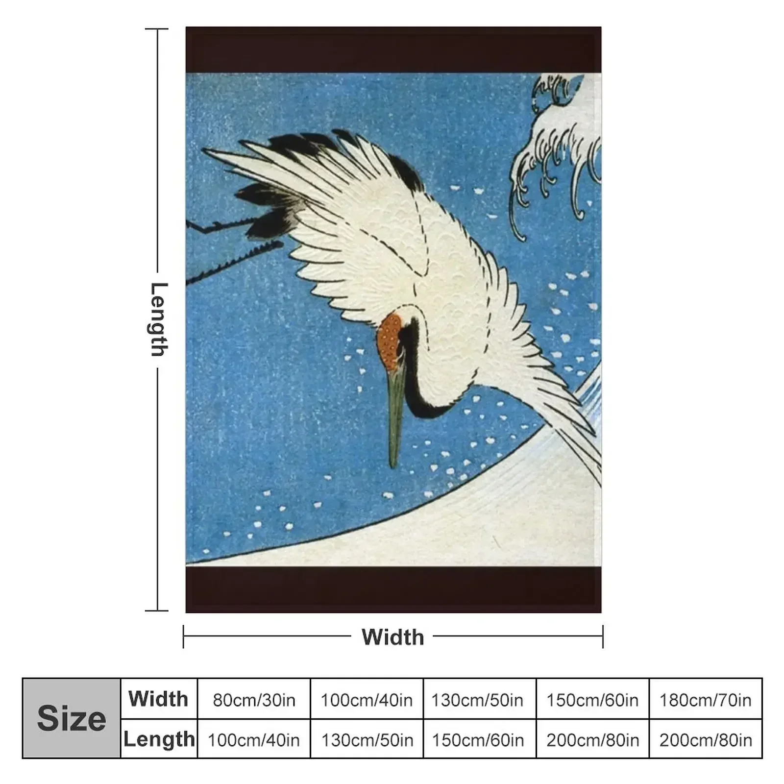 Favourite Artist - Crane & Wave - Hiroshige Throw Blanket couch cozy soft plush fuzzy picnic outdoor blanket