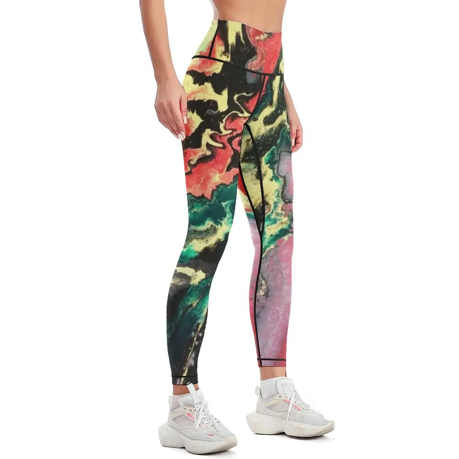 Green With Envy abstract art Leggings leggins push up woman high waist Women's high waist sport legging Womens Leggings