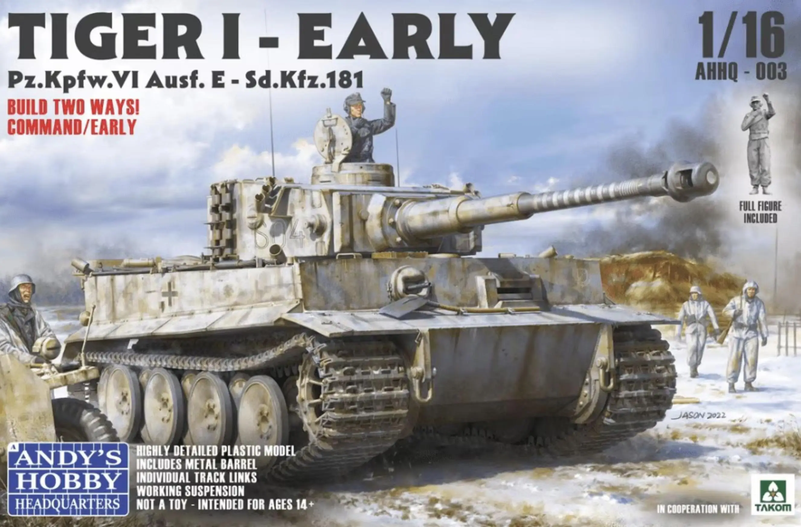 TAKOM AHHQ-003 1/16 Scale Tiger I Early Pz.Kpfw.VI Ausf. E-Sd.Kfz.181 Model Kit